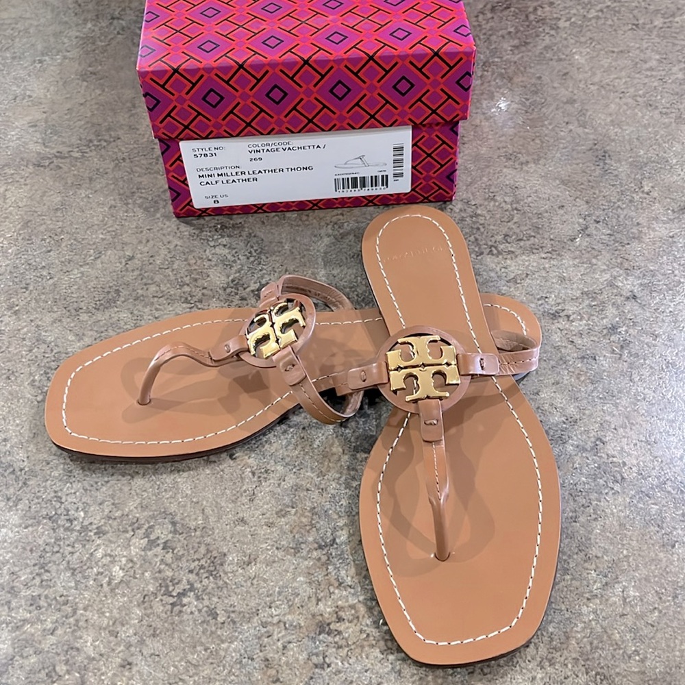 Tory Burch Mini Miller Leather Thong